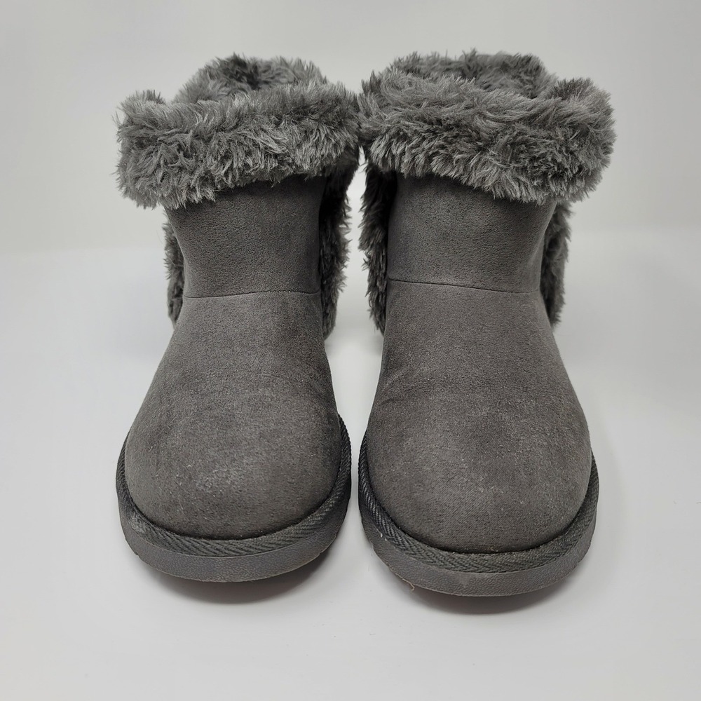 Makalu YADRA Grey Gray Faux Fur‎ Lined Winter Ankle Boots Booties Women's Size 8 - Picture 2 of 10